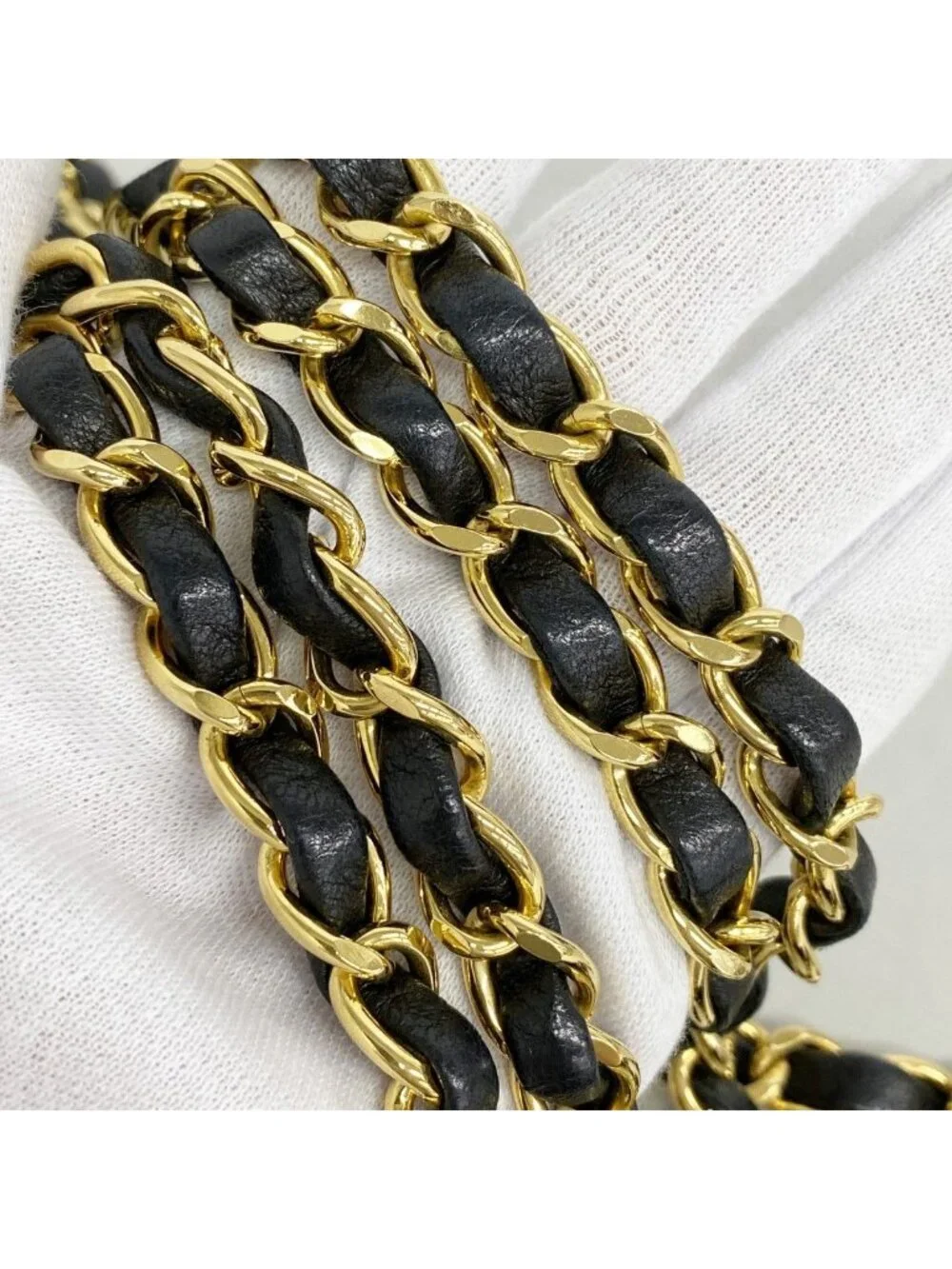 Chanel Shoulder Bag Quilted Lambskin Black Gold